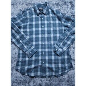 Bonobos Mens Gray Flannel Shirt Size Large Slim Fit